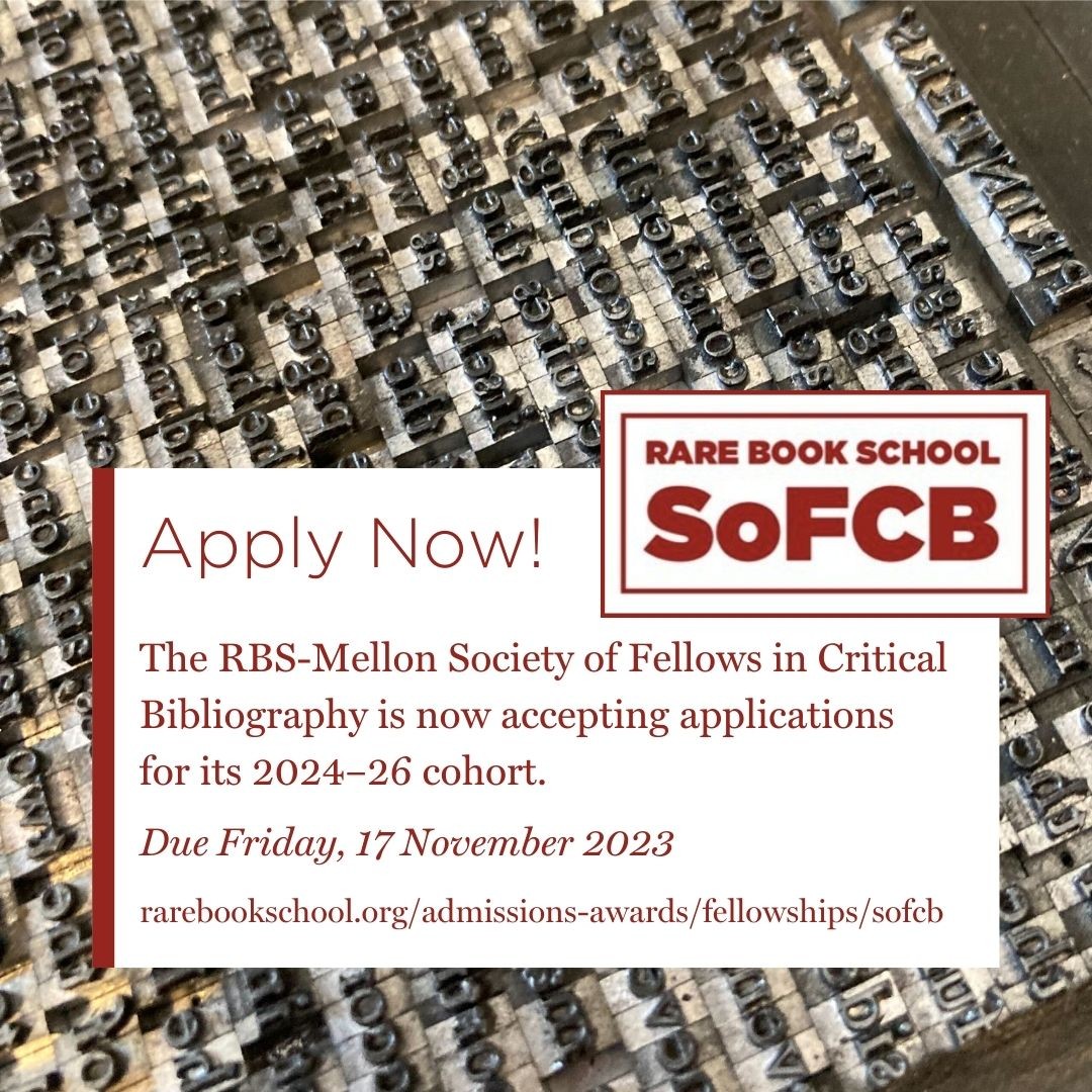 Society of Fellows in Critical Bibliography (Rare Books School)